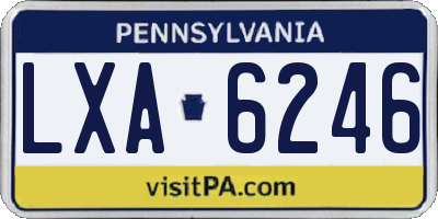 PA license plate LXA6246