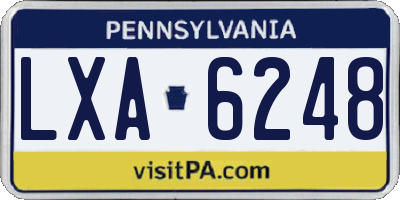 PA license plate LXA6248