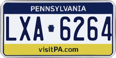 PA license plate LXA6264