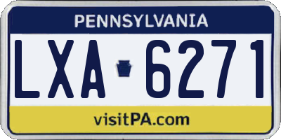 PA license plate LXA6271