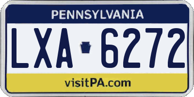 PA license plate LXA6272