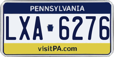 PA license plate LXA6276