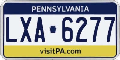 PA license plate LXA6277