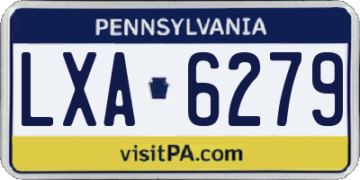 PA license plate LXA6279