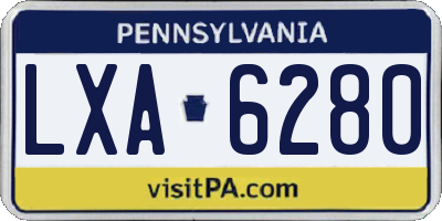 PA license plate LXA6280