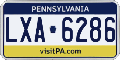 PA license plate LXA6286
