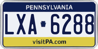 PA license plate LXA6288
