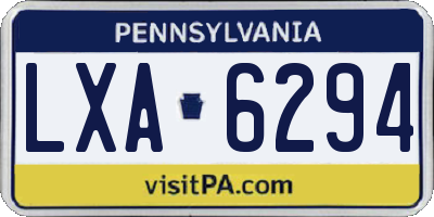 PA license plate LXA6294