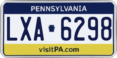 PA license plate LXA6298