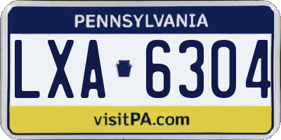 PA license plate LXA6304