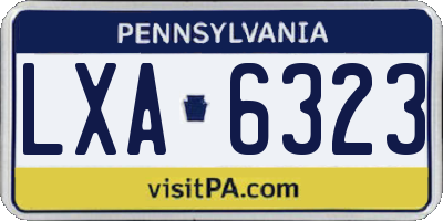 PA license plate LXA6323