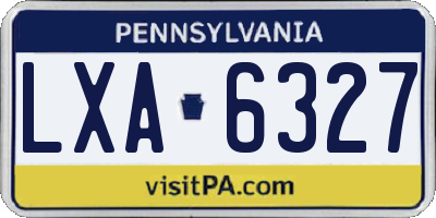 PA license plate LXA6327