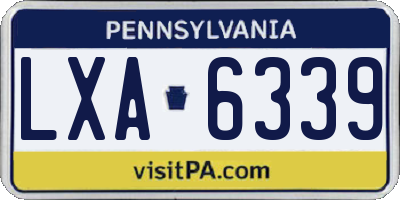 PA license plate LXA6339