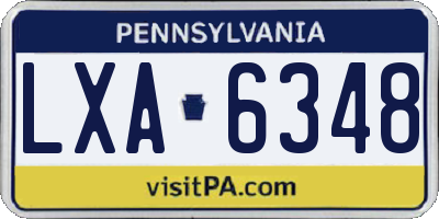 PA license plate LXA6348