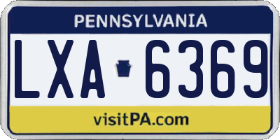 PA license plate LXA6369