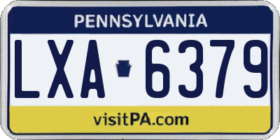 PA license plate LXA6379