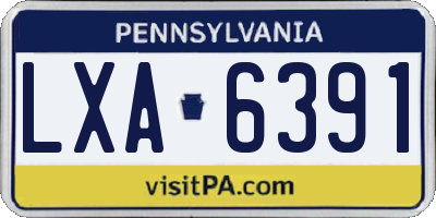 PA license plate LXA6391