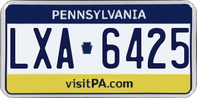 PA license plate LXA6425