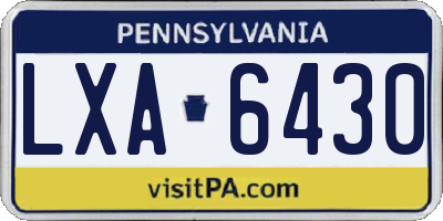 PA license plate LXA6430