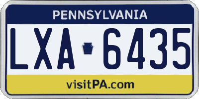 PA license plate LXA6435