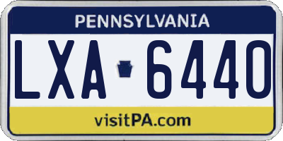 PA license plate LXA6440