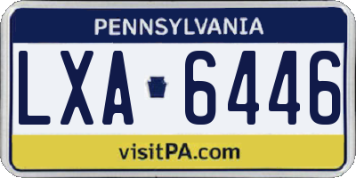 PA license plate LXA6446
