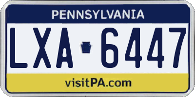 PA license plate LXA6447
