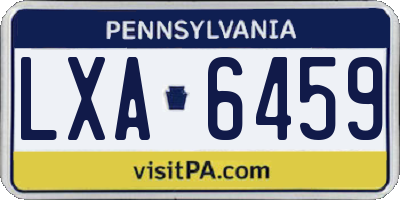 PA license plate LXA6459