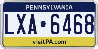 PA license plate LXA6468