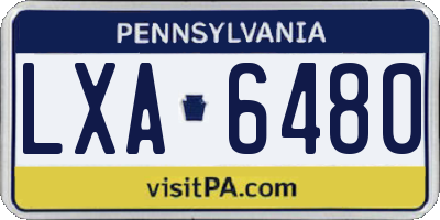 PA license plate LXA6480