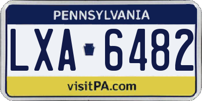 PA license plate LXA6482
