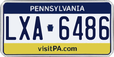 PA license plate LXA6486