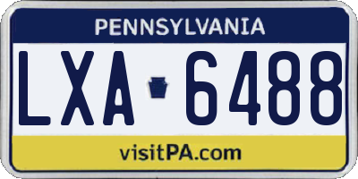 PA license plate LXA6488