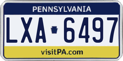 PA license plate LXA6497