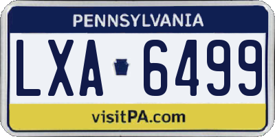 PA license plate LXA6499