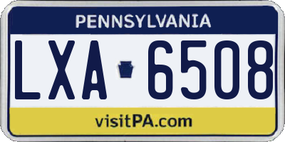 PA license plate LXA6508