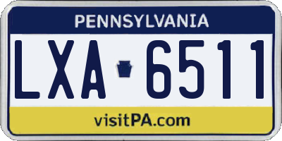 PA license plate LXA6511