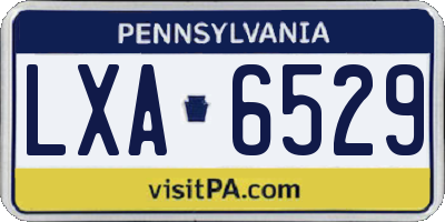 PA license plate LXA6529