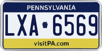 PA license plate LXA6569