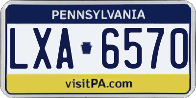 PA license plate LXA6570