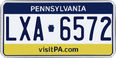 PA license plate LXA6572