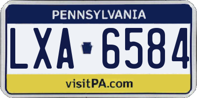 PA license plate LXA6584