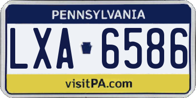PA license plate LXA6586