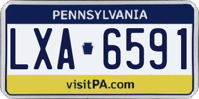 PA license plate LXA6591