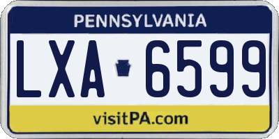 PA license plate LXA6599