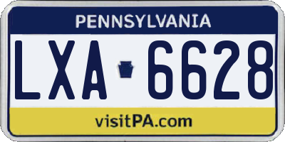 PA license plate LXA6628