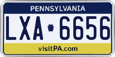 PA license plate LXA6656