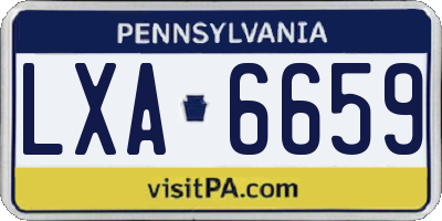 PA license plate LXA6659