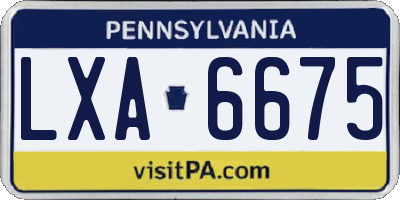 PA license plate LXA6675