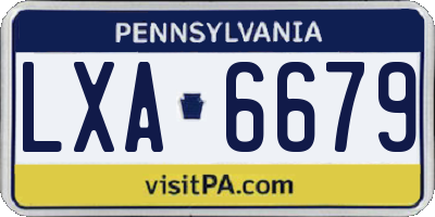PA license plate LXA6679